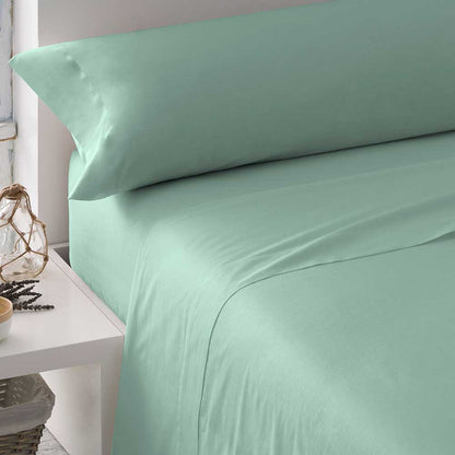 Juego de sábanas algodón verde tiffany