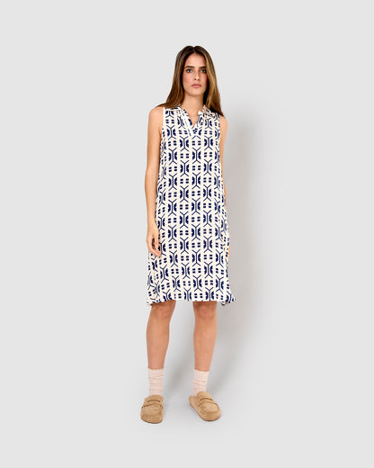 Abito corto con dettagli a pieghe, blu navy.