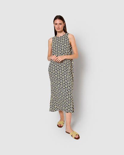 Vestido largo viscosa ortigia negro