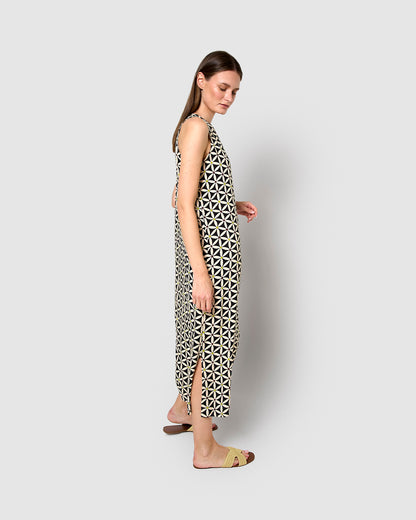 Vestido largo viscosa ortigia negro