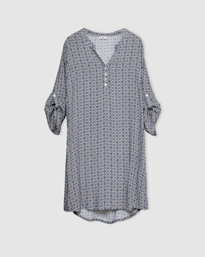 Vestido viscosa mandolia azul marino