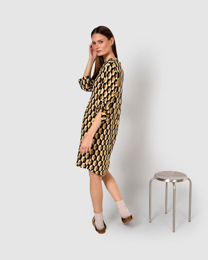 Vestido viscosa santorini beige