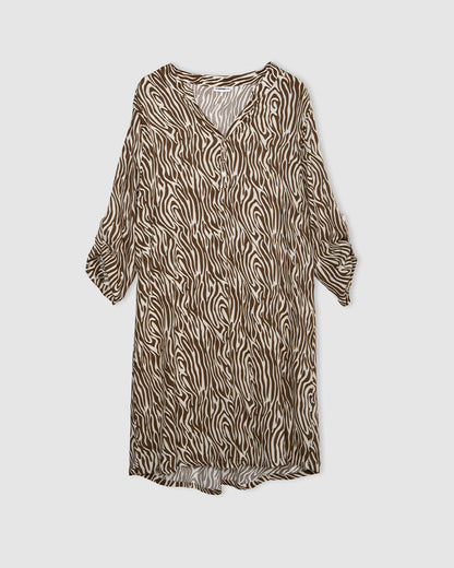 Vestido viscosa mandolia uda marrón