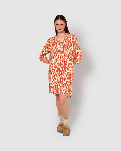 Vestido viscosa oveta teja