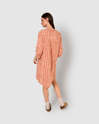 Vestido viscosa oveta teja