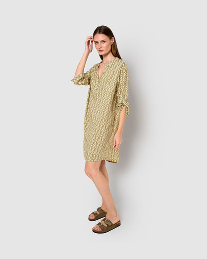 Vestido viscosa rubio verde