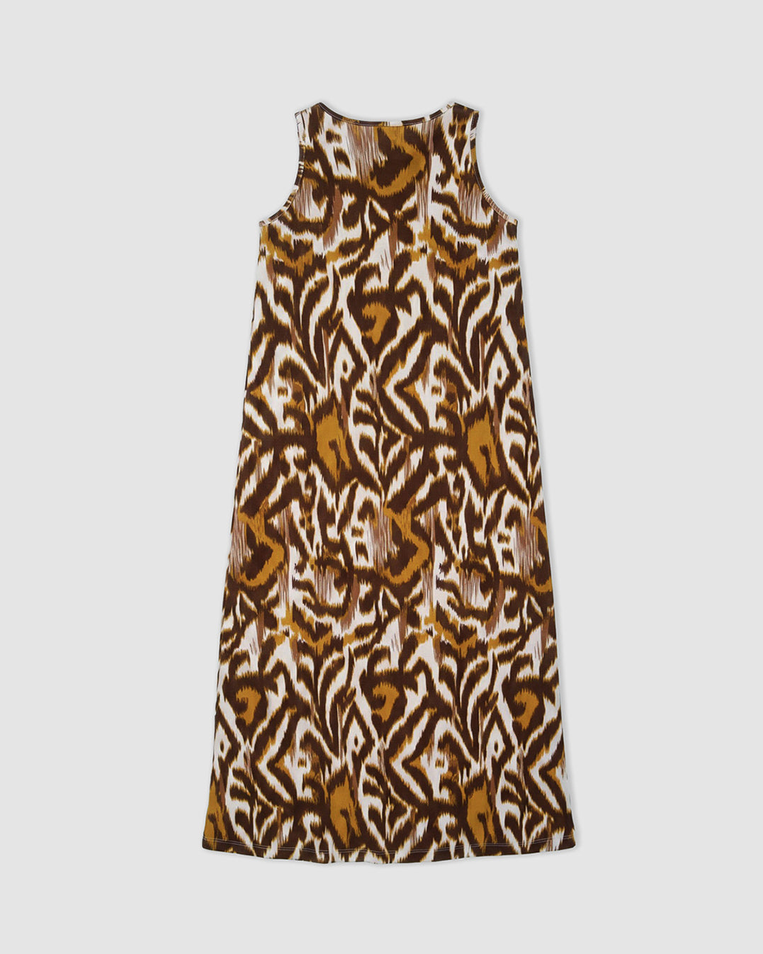 Vestido largo tirantes crepe cempaka marrón