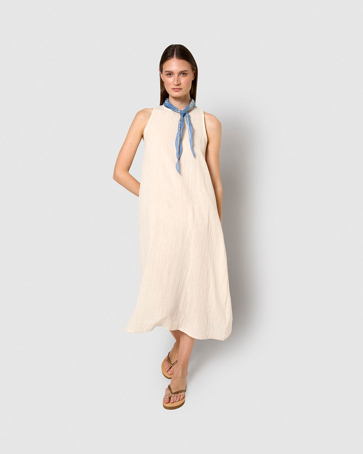 Vestido largo tirantes muselina blanco