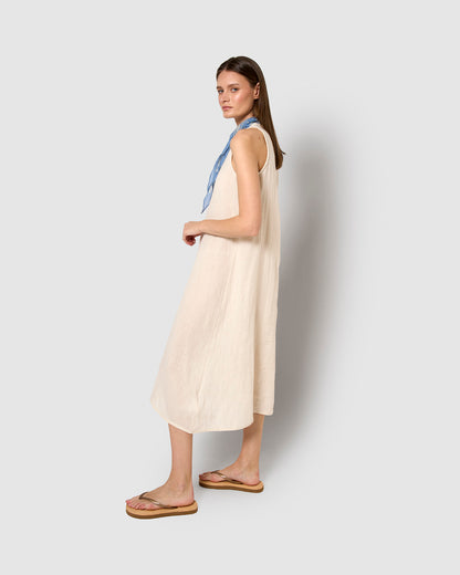 Vestido largo tirantes muselina blanco