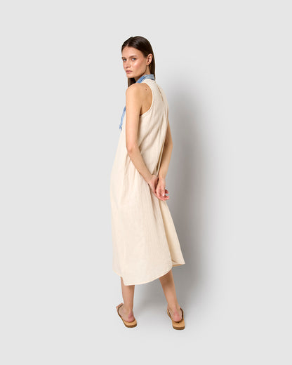 Vestido largo tirantes muselina blanco
