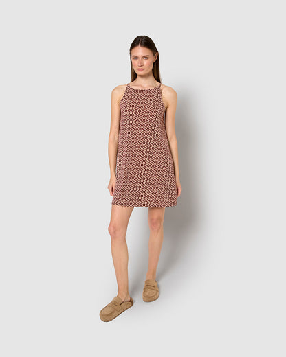 Vestido corto tirantes crepe nanda burdeos