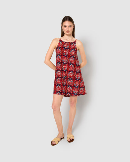 Vestido corto tirantes crepe sito burdeos
