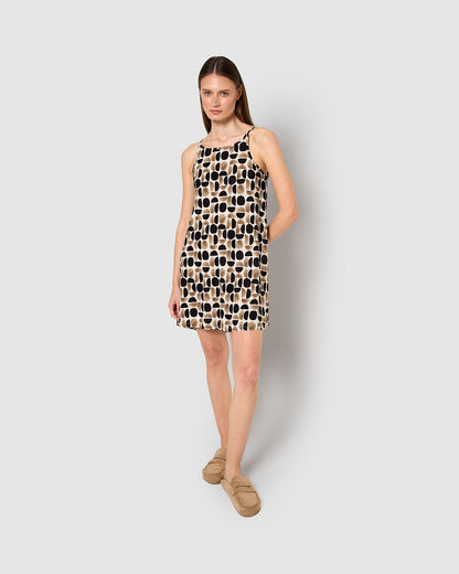 Vestido corto tirantes crepe tebas negro