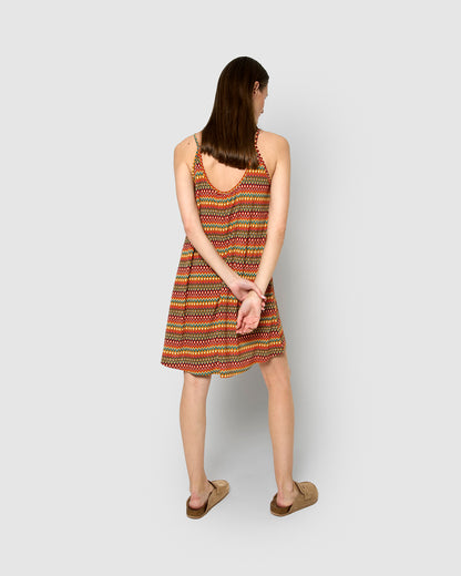 Vestido corto tirantes crepe emily teja