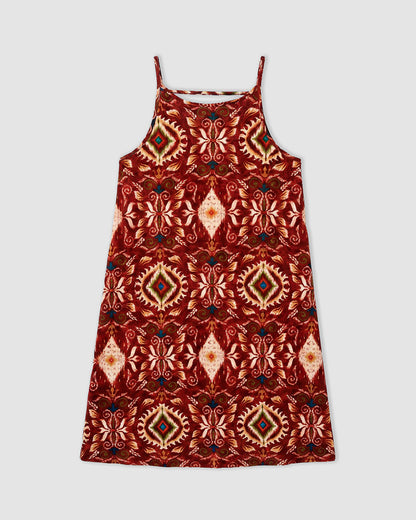Vestido corto tirantes crepe isabelina teja