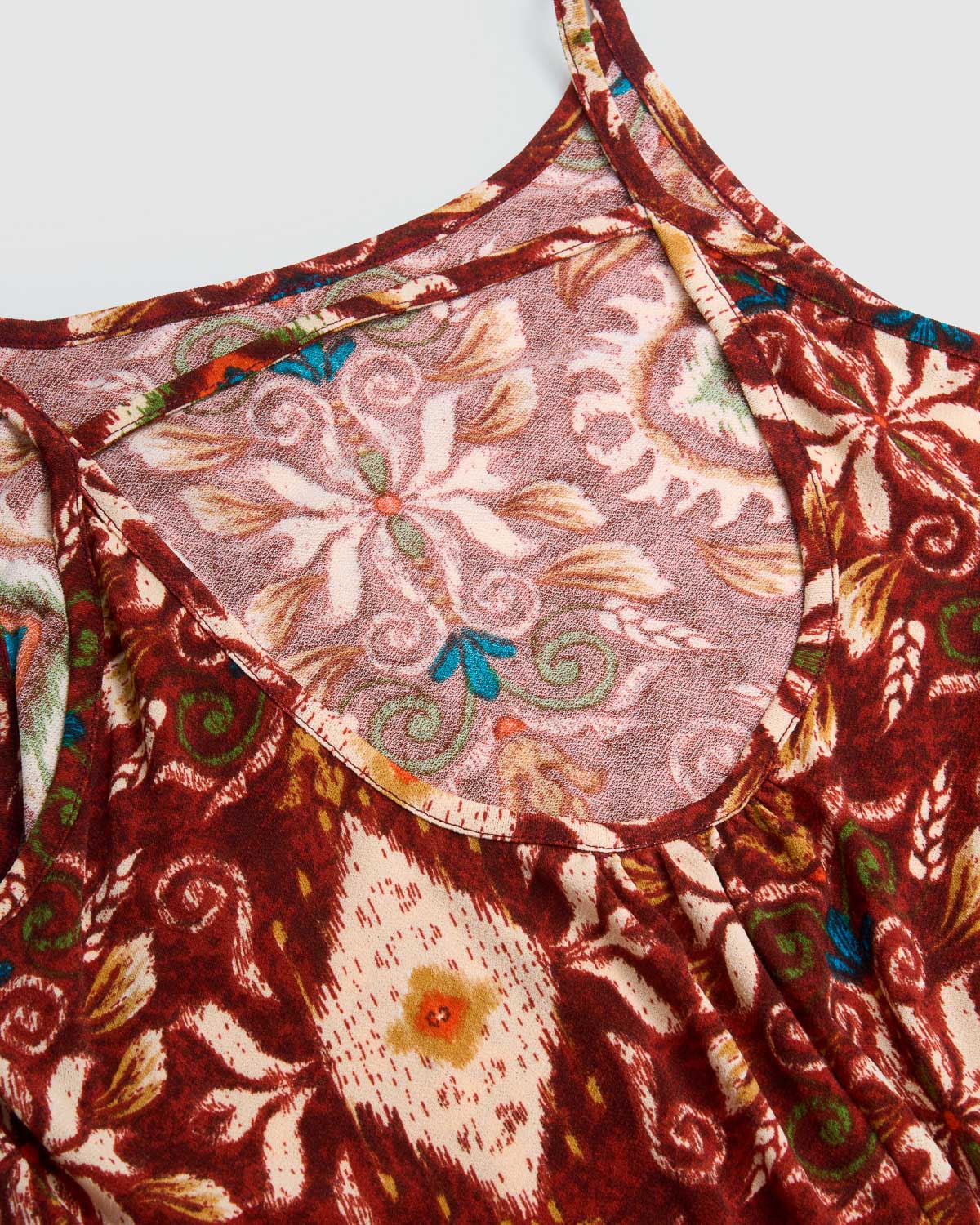 Vestido corto tirantes crepe isabelina teja