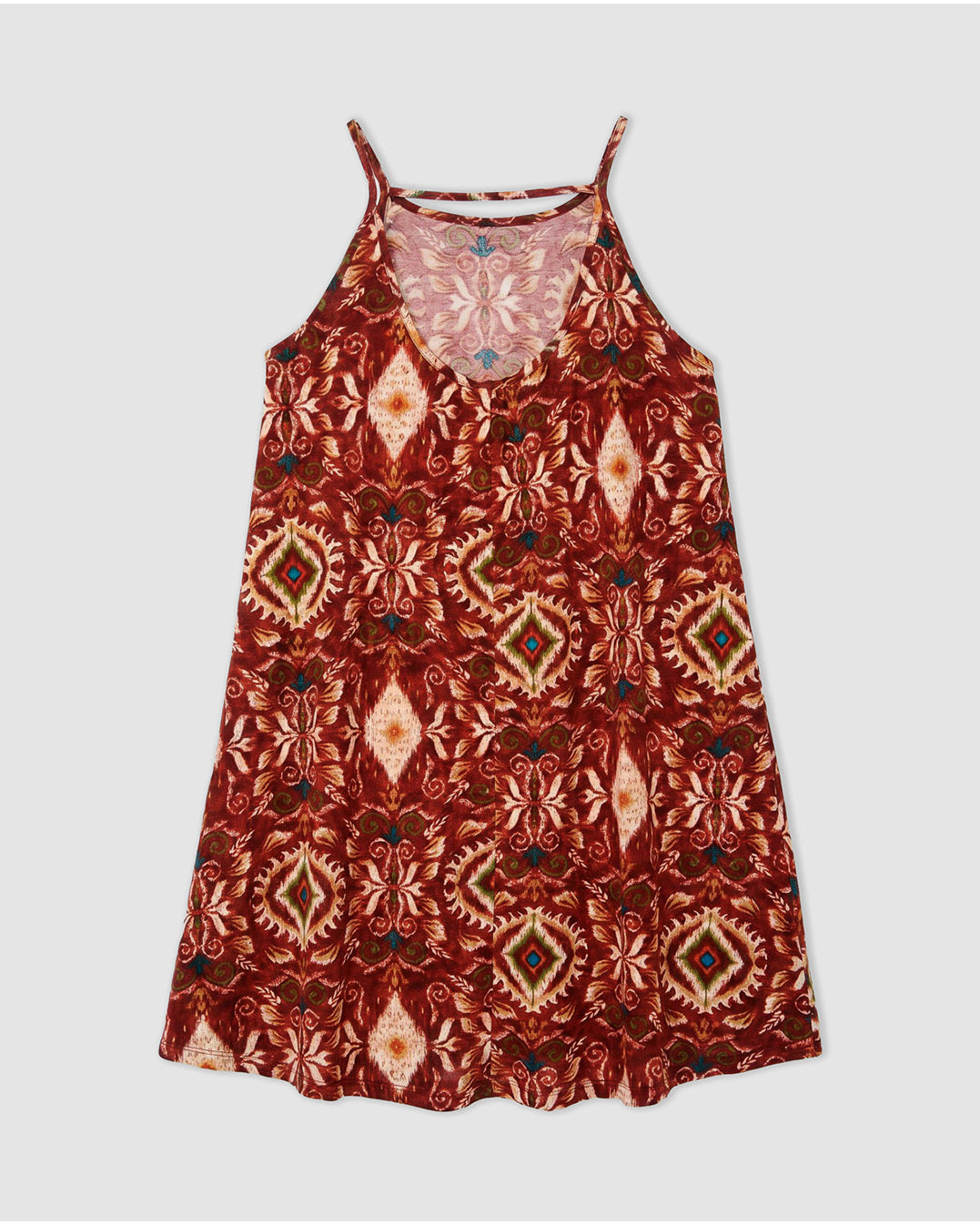 Vestido corto tirantes crepe isabelina teja