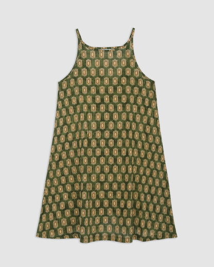 Vestido corto tirantes crepe jackie verde
