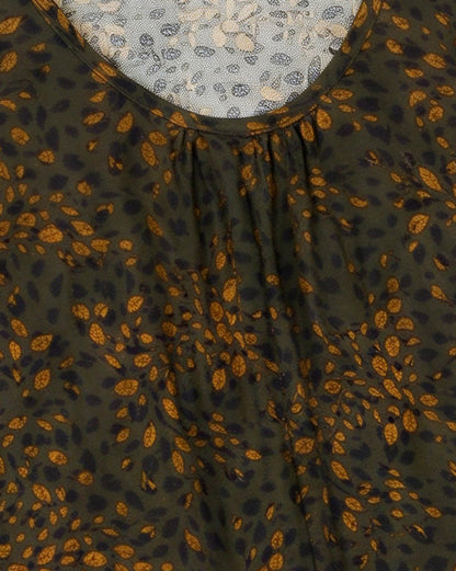 Vestido corto tirantes crepe pavani verde cacería