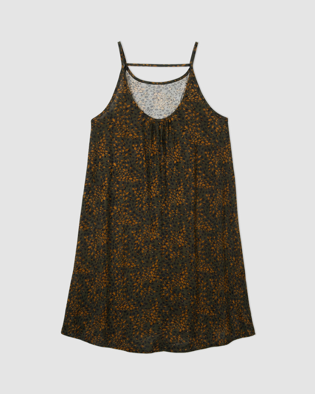 Vestido corto tirantes crepe pavani verde cacería