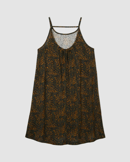Vestido corto tirantes crepe pavani verde cacería