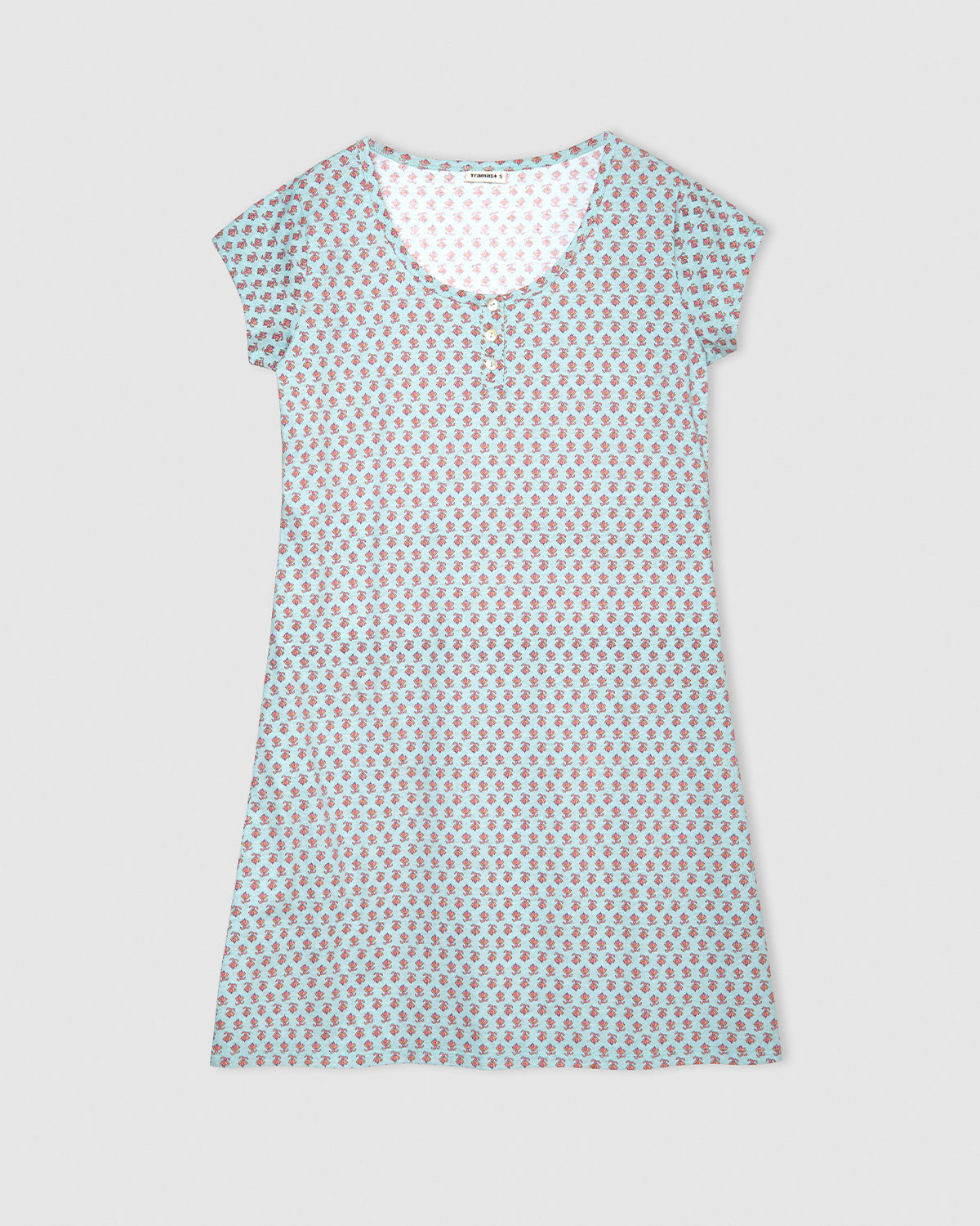 Camisón corto de algodón vega agua marina