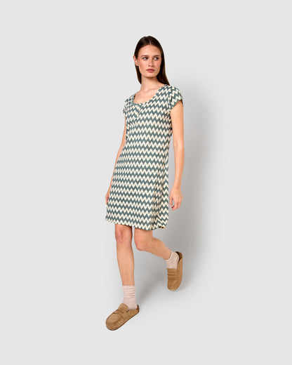 Camisón corto de algodón portofino verde azulado
