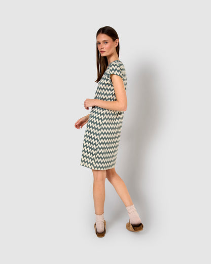 Camisón corto de algodón portofino verde azulado