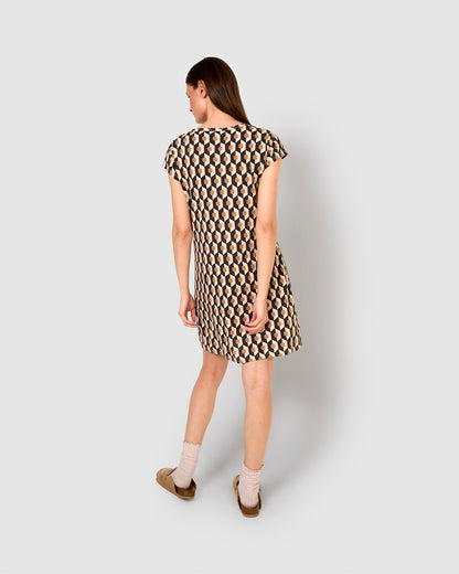 Vestido corto de algodón santorini beige