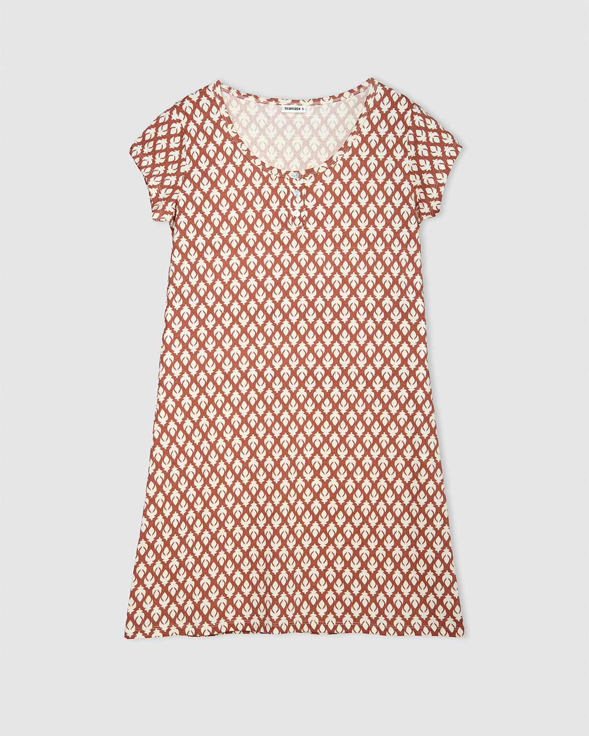 Camisón corto de algodón siam burdeos