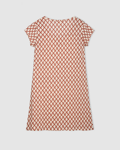 Camisón corto de algodón siam burdeos