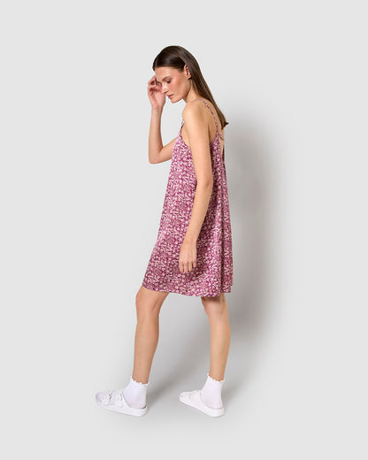Vestido corto satén denisa malva