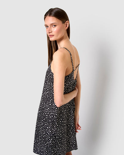 Vestido corto satén hanami negro