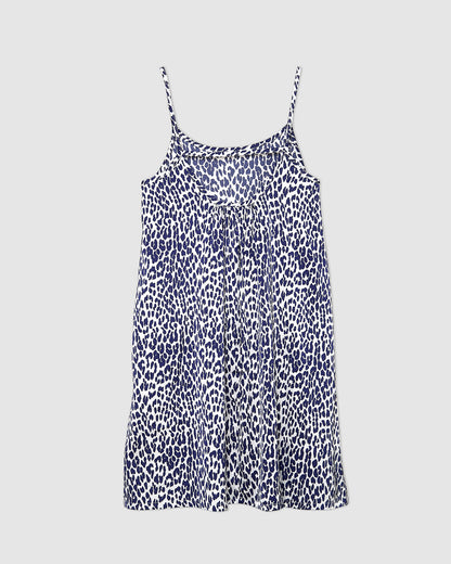 Vestido corto satén mesy azul
