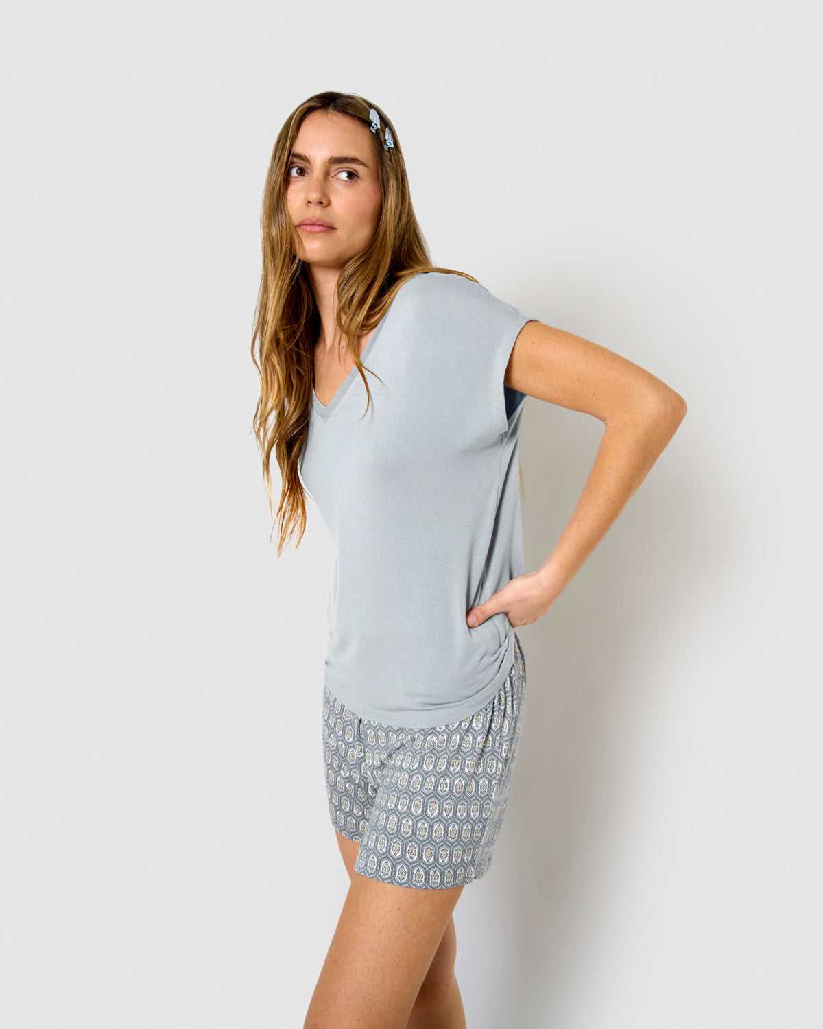 Pijama corto viscosa frodo agua marina