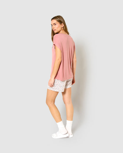 Pijama corto viscosa merchi rosa