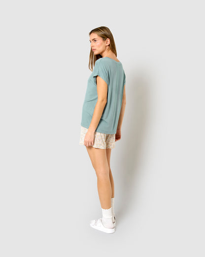 Pijama corto viscosa clarita verde azulado
