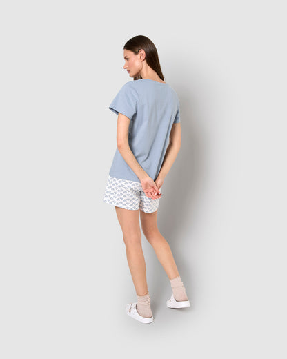 Pijama corto algodón arubi azul