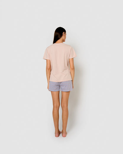 Pijama corto algodón milena azul