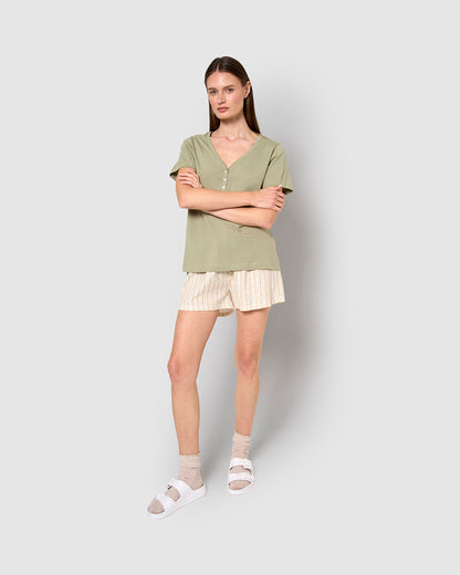 Pijama corto algodón rita verde