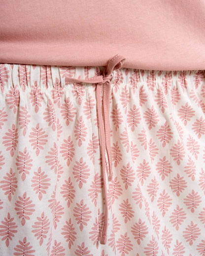 Pijama corto algodón zurich rosa palo
