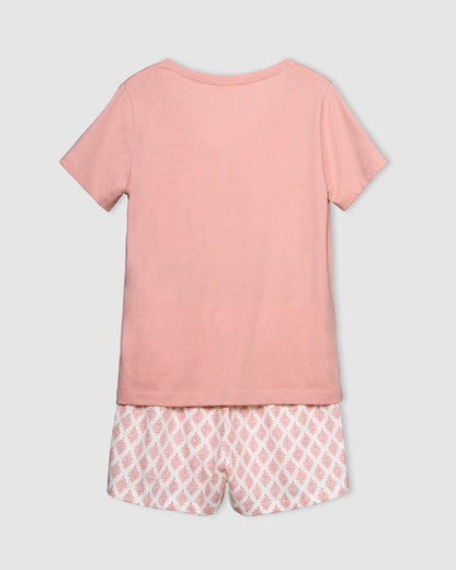 Pijama corto algodón zurich rosa palo
