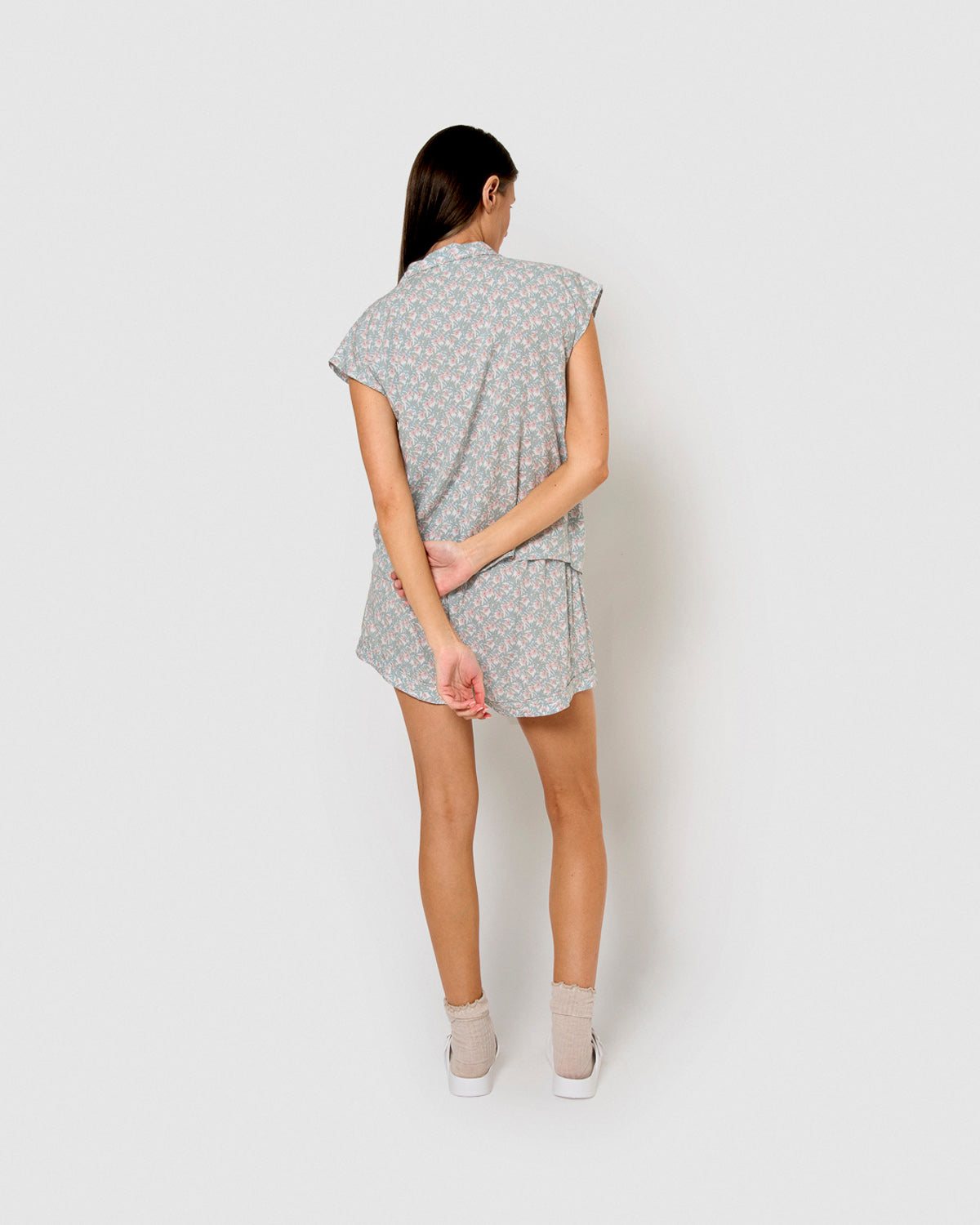 Pijama corto camisero viscosa allegra rosa