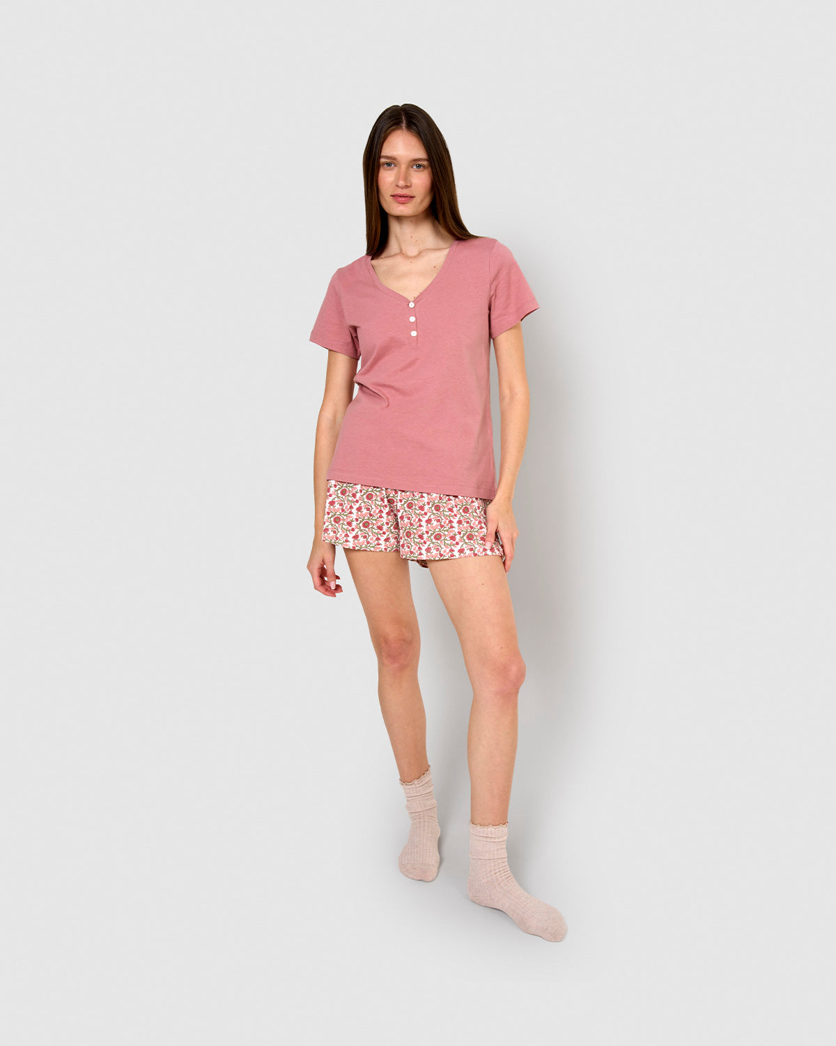 Pijama corto algodón amazonas rosa
