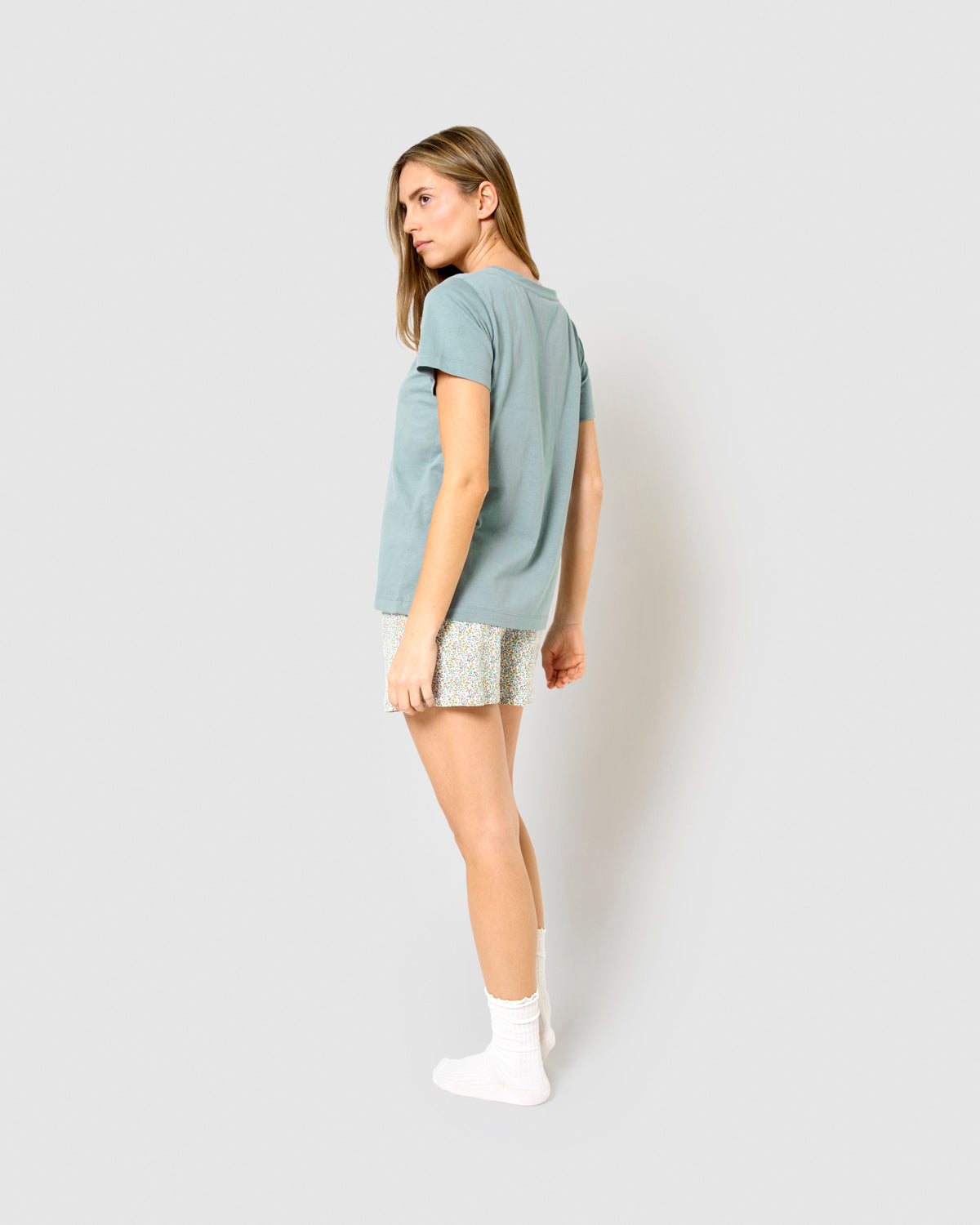 Pijama corto algodón clarita verde