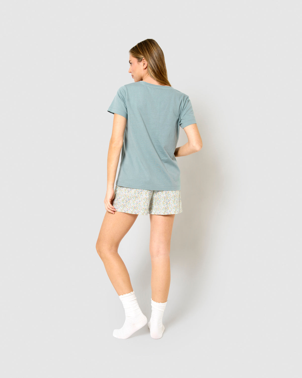 Pijama corto algodón clarita verde