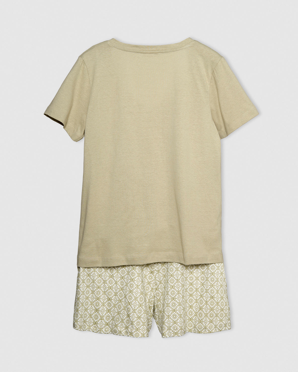 Pijama corto algodón mandolia verde cacería