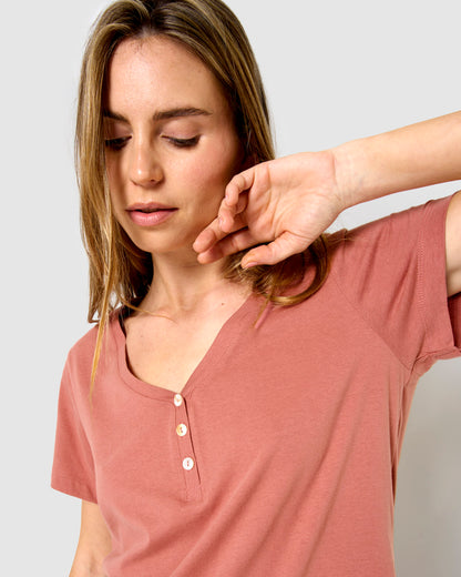 Pijama corto algodón mandolia rosette