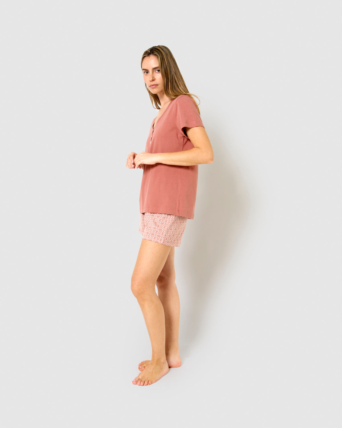Pijama corto algodón mandolia rosette