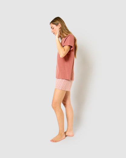 Pijama corto algodón mandolia rosette